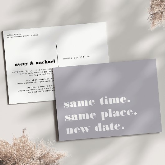 Grijs | Moderne uitnodiging voor uitstel van de br