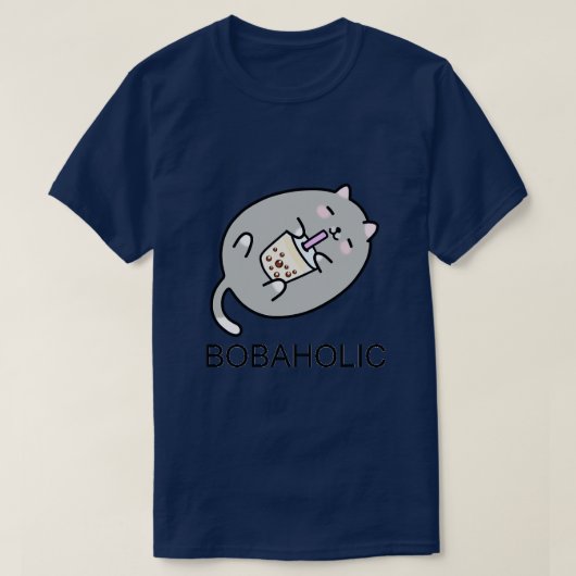 Grijs mollig Boba Cat Needs Meer Boba 1 T-shirt (Design voorkant)
