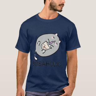 Grijs mollig Boba Cat Needs Meer Boba 1 T-shirt