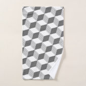 Grijs Monochrome Diamantvormen Design - Handdoekse Bad Handdoek (Handdoek)