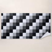 Grijs monochroom gecontroleerd patroon van het pix strandlaken (Voorkant)