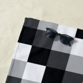 Grijs monochroom gecontroleerd patroon van het pix strandlaken (In situ)