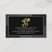 Grijs Monochroom Lijst Geel Bliksem Visitekaartje (Achterkant)