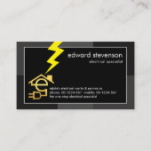 Grijs Monochroom Lijst Geel Bliksem Visitekaartje (Voorkant)