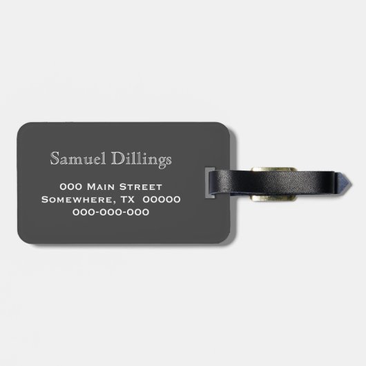 Grijs Monogram Bagagelabel voor Mannen (Achterkant horizontaal)