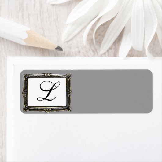 Grijs Monogram Initiaal label (Insitu)