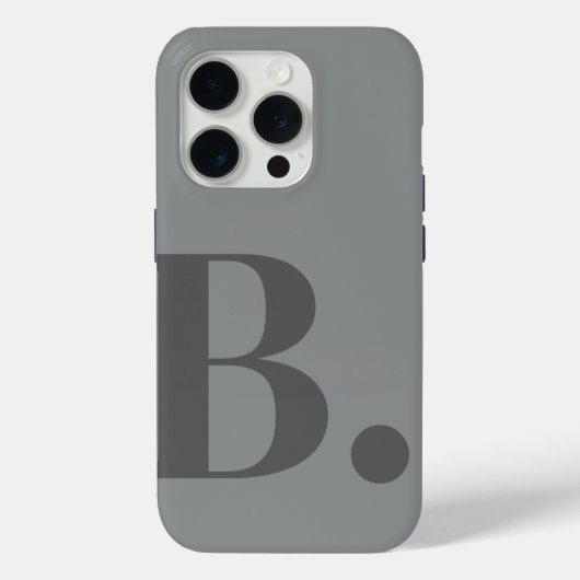 Grijs Monogram Letter Eenvoudige kleur Minimalisti Case-Mate iPhone Case (Achterkant)