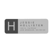 Grijs Monogram Retouradres Etiket (Voorkant)