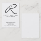 Grijs Monogram Witte Visitekaartje (Voorkant / Achterkant)