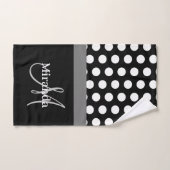 Grijs Monogram Zwart Wit Polka Dot Badhanddoek Set Bad Handdoek (Handdoek)