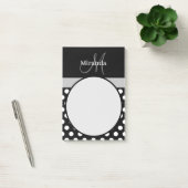 Grijs Monogram Zwart Wit Polka Dot Post-it® Notes (Kantoor)