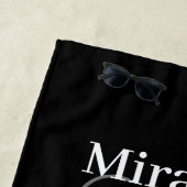 Grijs Monogram Zwart Wit Polka Dot Strandlaken (In situ)