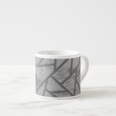 grijs mozaïekpatroon espresso kop (Voorkant rechts)