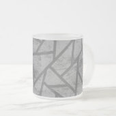grijs mozaïekpatroon matglas koffiemok (Voorkant rechts)
