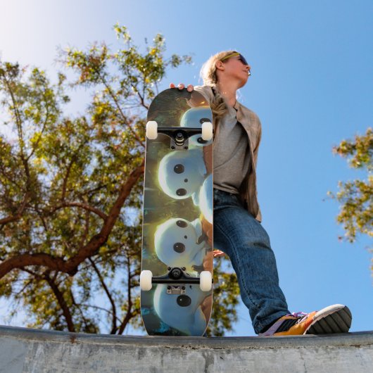 Grijs Nacht Kerkhof Schattig Halloween Spook Persoonlijk Skateboard (Buiten 1)