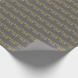 Grijs, namaak goud 55ste (vijfenvijftigste) gebeur cadeaupapier