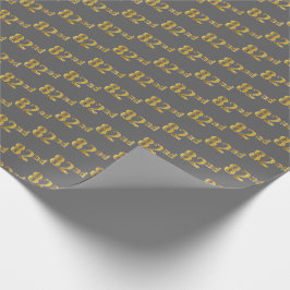 Grijs, namaak goud 82ste (tweeëntachtigste) gebeur cadeaupapier
