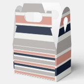 Grijs Navy Blauw Roze Kuststrepen Bedankdoosjes (Geopend)