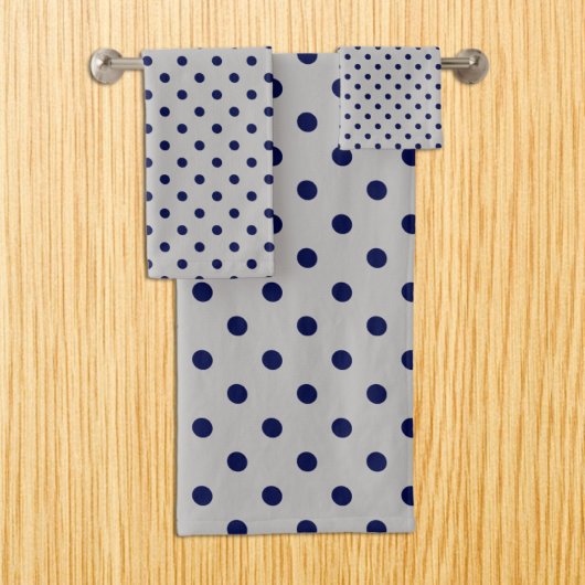 Grijs Navy Stippen Bad Handdoek