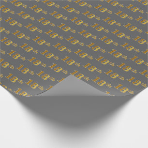 Grijs, Nep Goud 18e (Achttiende) Gebeurtenis Cadeaupapier