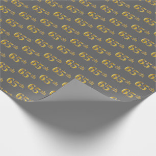 Grijs, Nep Goud 65e (Vijfenzestigste) Gebeurtenis Cadeaupapier