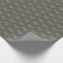 Grijs, Nep Goud 71ste (Eenenzeventigste) Gebeurten Cadeaupapier