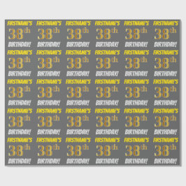Grijs, Nep/Namaak Goud, "38ste VERJAARDAG" Cadeaupapier