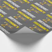 Grijs, Nepgoud, "2de VERJAARDAG" Cadeaupapier (Hoek)