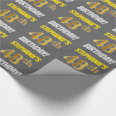 Grijs, Nepgoud, "48ste VERJAARDAG" Cadeaupapier (Hoek)