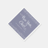 Grijs Nieuwjaar Cheer Chic Witte Sneeuwvlokken Cus Servet (Hoek)