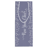 Grijs Nieuwjaar Cheer Elegant Modern Wit Sneeuwvlo Wijn Cadeautas (Achterkant)