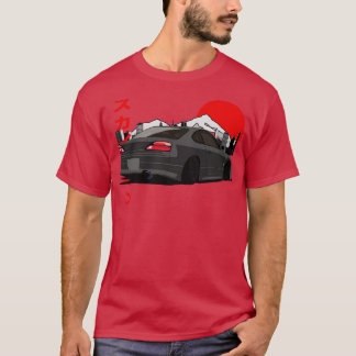 Grijs Nissan Silvia S15 Terug Uitzicht T-shirt