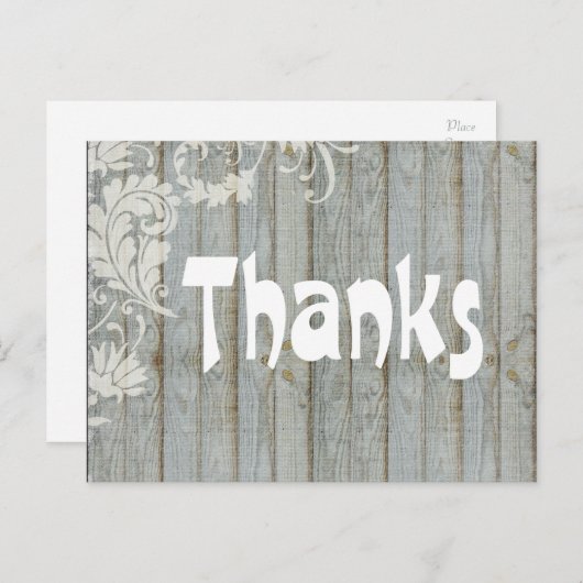 grijs noodlijdend hout dank u Briefkaart (Voorkant / Achterkant)