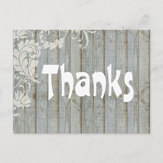 grijs noodlijdend hout dank u Briefkaart (Voorkant)
