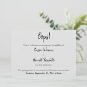 Grijs "Oeps!" Uitgestelde aankondiging huwelijk (Staand voorkant)