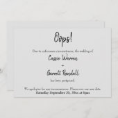 Grijs "Oeps!" Uitgestelde aankondiging huwelijk (Voorkant / Achterkant)
