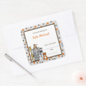 Grijs Oerwoud Dieren Boek Bord bookplate label (Envelop)