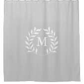 Grijs of elke kleur Laurel Garland krans monogram Douchegordijn (Voorkant)