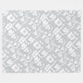 Grijs of enige kleur & White Retro Telephone Patte Fleece Deken (Voorkant (Horizontaal))