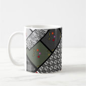Grijs Olijf rustiek patchwork patroon Koffiemok (Links)