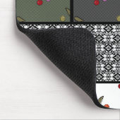 Grijs Olijf rustiek patchwork patroon Muismat (Hoek)