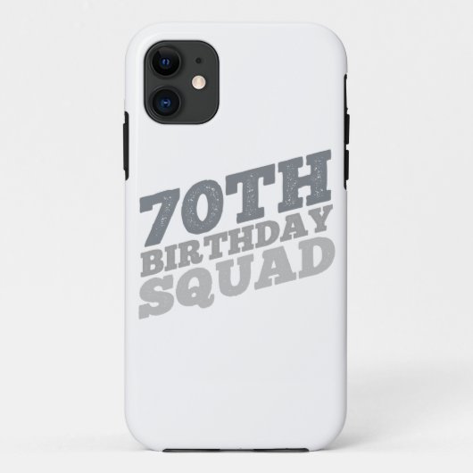 Grijs Onderdruk 70e verjaardagsesquad Case-Mate iPhone Case (Achterkant)