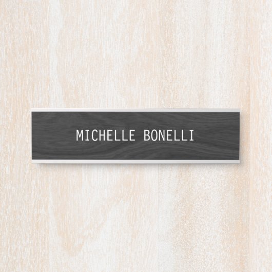 Grijs ontwerp Achtergrond van grijs hout Deurbordje (Voorkant)