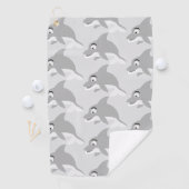 Grijs ontwerp dolfijn elke kleur achtergrond golfhanddoek (Insitu)