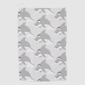 Grijs ontwerp dolfijn elke kleur achtergrond golfhanddoek (Voorkant)