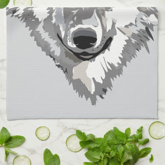 Grijs ontwerp theedoek (Gevouwen)