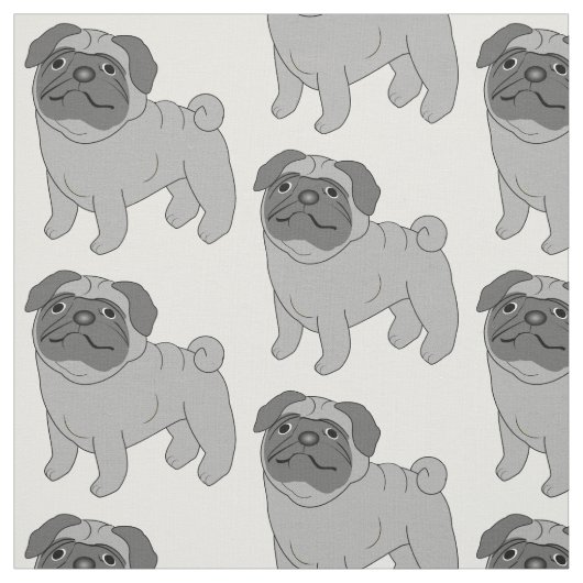 Grijs ontwerp van de pug stof (Swatch)