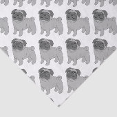 Grijs ontwerp van de pug tissuepapier (Detail)