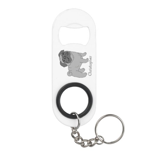 Grijs ontwerp van de sleepboot Aangepast Mini Flessenopener (Achterkant)