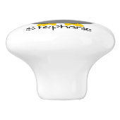 Grijs ontwerp van uil gepersonaliseerd keramische knop (Zijkant)